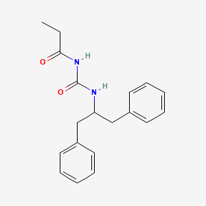 molecular formula C19H22N2O2 B5206073 N-{[(1-benzyl-2-phenylethyl)amino]carbonyl}propanamide 
