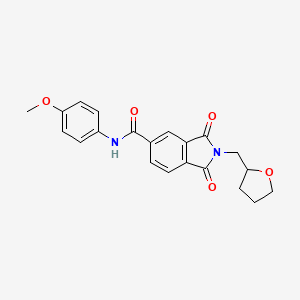 molecular formula C21H20N2O5 B5206084 N-(4-methoxyphenyl)-1,3-dioxo-2-(tetrahydro-2-furanylmethyl)-5-isoindolinecarboxamide 