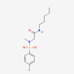 molecular formula C14H21FN2O3S B5206089 N~2~-[(4-fluorophenyl)sulfonyl]-N~2~-methyl-N~1~-pentylglycinamide 