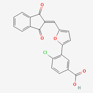 molecular formula C21H11ClO5 B5206095 4-chloro-3-{5-[(1,3-dioxo-1,3-dihydro-2H-inden-2-ylidene)methyl]-2-furyl}benzoic acid 