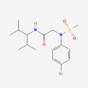 molecular formula C16H25BrN2O3S B5206111 N~2~-(4-bromophenyl)-N~1~-(1-isopropyl-2-methylpropyl)-N~2~-(methylsulfonyl)glycinamide 