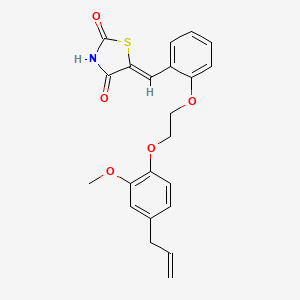 molecular formula C22H21NO5S B5206145 5-{2-[2-(4-allyl-2-methoxyphenoxy)ethoxy]benzylidene}-1,3-thiazolidine-2,4-dione 