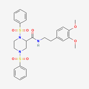 molecular formula C27H31N3O7S2 B5206166 N-[2-(3,4-dimethoxyphenyl)ethyl]-1,4-bis(phenylsulfonyl)-2-piperazinecarboxamide 