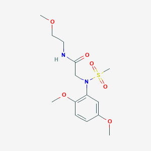 molecular formula C14H22N2O6S B5206188 N~2~-(2,5-dimethoxyphenyl)-N~1~-(2-methoxyethyl)-N~2~-(methylsulfonyl)glycinamide 