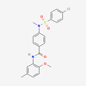 molecular formula C22H21ClN2O4S B5206196 4-[[(4-chlorophenyl)sulfonyl](methyl)amino]-N-(2-methoxy-5-methylphenyl)benzamide 