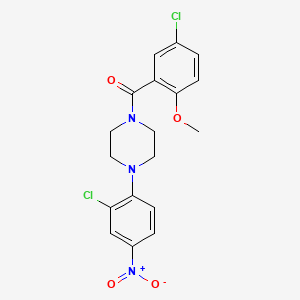 molecular formula C18H17Cl2N3O4 B5206204 1-(5-chloro-2-methoxybenzoyl)-4-(2-chloro-4-nitrophenyl)piperazine 