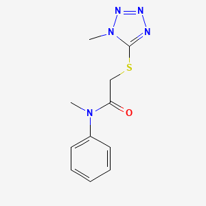 molecular formula C11H13N5OS B5206215 N-methyl-2-[(1-methyl-1H-tetrazol-5-yl)thio]-N-phenylacetamide 