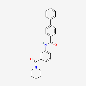 molecular formula C25H24N2O2 B5206228 N-[3-(1-piperidinylcarbonyl)phenyl]-4-biphenylcarboxamide 