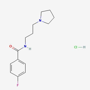 molecular formula C14H20ClFN2O B5206252 4-fluoro-N-[3-(1-pyrrolidinyl)propyl]benzamide hydrochloride 