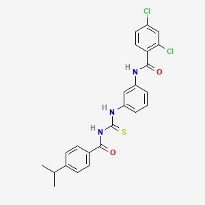 molecular formula C24H21Cl2N3O2S B5206275 2,4-dichloro-N-[3-({[(4-isopropylbenzoyl)amino]carbonothioyl}amino)phenyl]benzamide 