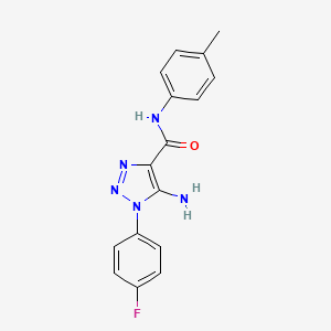 molecular formula C16H14FN5O B5206287 5-amino-1-(4-fluorophenyl)-N-(4-methylphenyl)-1H-1,2,3-triazole-4-carboxamide 