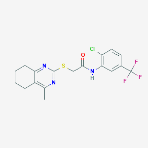 molecular formula C18H17ClF3N3OS B5206295 N-[2-chloro-5-(trifluoromethyl)phenyl]-2-[(4-methyl-5,6,7,8-tetrahydro-2-quinazolinyl)thio]acetamide 