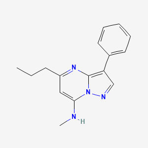 molecular formula C16H18N4 B5206315 N-methyl-3-phenyl-5-propylpyrazolo[1,5-a]pyrimidin-7-amine 