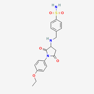 molecular formula C19H21N3O5S B5206379 4-({[1-(4-ethoxyphenyl)-2,5-dioxo-3-pyrrolidinyl]amino}methyl)benzenesulfonamide 