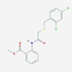 molecular formula C17H15Cl2NO3S B5206386 methyl 2-({[(2,4-dichlorobenzyl)thio]acetyl}amino)benzoate 