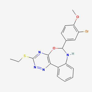 molecular formula C19H17BrN4O2S B5206420 6-(3-bromo-4-methoxyphenyl)-3-(ethylthio)-6,7-dihydro[1,2,4]triazino[5,6-d][3,1]benzoxazepine 