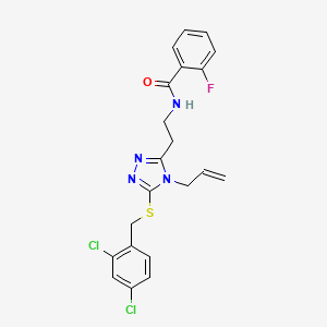 molecular formula C21H19Cl2FN4OS B5206421 N-(2-{4-allyl-5-[(2,4-dichlorobenzyl)thio]-4H-1,2,4-triazol-3-yl}ethyl)-2-fluorobenzamide 