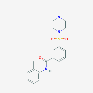 molecular formula C19H23N3O3S B5206428 N-(2-methylphenyl)-3-[(4-methyl-1-piperazinyl)sulfonyl]benzamide 
