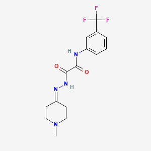 molecular formula C15H17F3N4O2 B5206436 2-[2-(1-methyl-4-piperidinylidene)hydrazino]-2-oxo-N-[3-(trifluoromethyl)phenyl]acetamide 