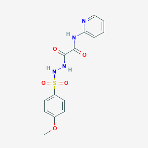 molecular formula C14H14N4O5S B5206437 2-{2-[(4-methoxyphenyl)sulfonyl]hydrazino}-2-oxo-N-2-pyridinylacetamide 