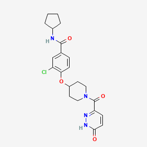molecular formula C22H25ClN4O4 B5206438 3-chloro-N-cyclopentyl-4-({1-[(6-oxo-1,6-dihydro-3-pyridazinyl)carbonyl]-4-piperidinyl}oxy)benzamide 