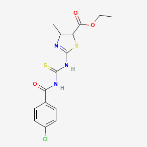 molecular formula C15H14ClN3O3S2 B5206452 ethyl 2-({[(4-chlorobenzoyl)amino]carbonothioyl}amino)-4-methyl-1,3-thiazole-5-carboxylate 