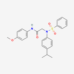 molecular formula C24H26N2O4S B5206458 N~2~-(4-isopropylphenyl)-N~1~-(4-methoxyphenyl)-N~2~-(phenylsulfonyl)glycinamide CAS No. 6169-65-9