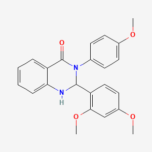 molecular formula C23H22N2O4 B5206470 2-(2,4-dimethoxyphenyl)-3-(4-methoxyphenyl)-2,3-dihydro-4(1H)-quinazolinone CAS No. 6149-12-8