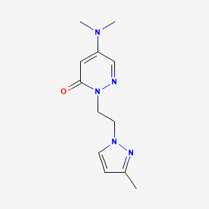 molecular formula C12H17N5O B5206483 5-(dimethylamino)-2-[2-(3-methyl-1H-pyrazol-1-yl)ethyl]-3(2H)-pyridazinone 