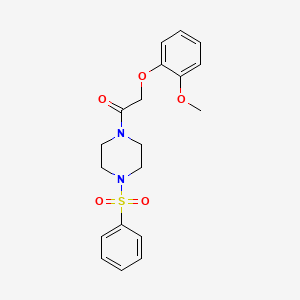 molecular formula C19H22N2O5S B5206492 1-[(2-methoxyphenoxy)acetyl]-4-(phenylsulfonyl)piperazine 
