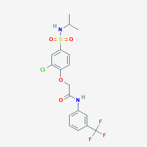 molecular formula C18H18ClF3N2O4S B5206507 2-{2-chloro-4-[(isopropylamino)sulfonyl]phenoxy}-N-[3-(trifluoromethyl)phenyl]acetamide 