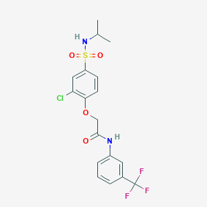 molecular formula C18H18ClF3N2O4S B5206507 2-[2-chloro-4-(propan-2-ylsulfamoyl)phenoxy]-N-[3-(trifluoromethyl)phenyl]acetamide 