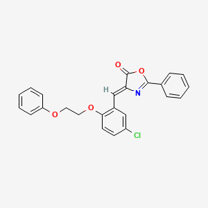 molecular formula C24H18ClNO4 B5206523 4-[5-chloro-2-(2-phenoxyethoxy)benzylidene]-2-phenyl-1,3-oxazol-5(4H)-one 