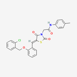 2-(5-{2-[(2-chlorobenzyl)oxy]benzylidene}-2,4-dioxo-1,3-thiazolidin-3-yl)-N-(4-methylphenyl)acetamide