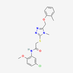 molecular formula C20H21ClN4O3S B5206539 N-(5-chloro-2-methoxyphenyl)-2-({4-methyl-5-[(2-methylphenoxy)methyl]-4H-1,2,4-triazol-3-yl}thio)acetamide 