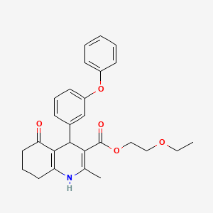 2-ethoxyethyl 2-methyl-5-oxo-4-(3-phenoxyphenyl)-1,4,5,6,7,8-hexahydro-3-quinolinecarboxylate