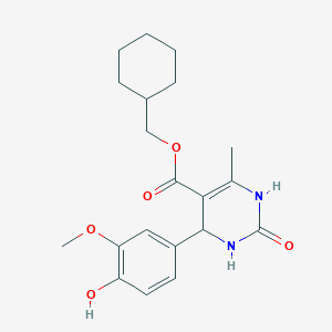 molecular formula C20H26N2O5 B5206562 cyclohexylmethyl 4-(4-hydroxy-3-methoxyphenyl)-6-methyl-2-oxo-1,2,3,4-tetrahydro-5-pyrimidinecarboxylate 