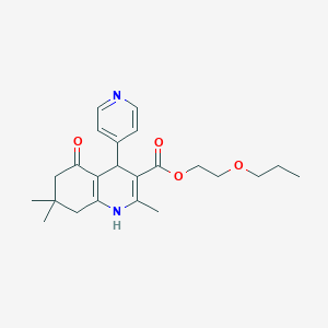 molecular formula C23H30N2O4 B5206581 2-propoxyethyl 2,7,7-trimethyl-5-oxo-4-(4-pyridinyl)-1,4,5,6,7,8-hexahydro-3-quinolinecarboxylate 