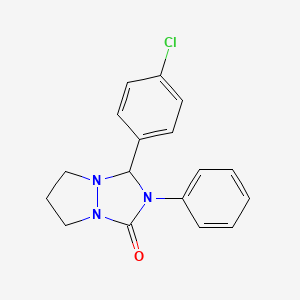 molecular formula C17H16ClN3O B5206584 3-(4-chlorophenyl)-2-phenyltetrahydro-1H,5H-pyrazolo[1,2-a][1,2,4]triazol-1-one 