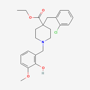 molecular formula C23H28ClNO4 B5206599 ethyl 4-(2-chlorobenzyl)-1-(2-hydroxy-3-methoxybenzyl)-4-piperidinecarboxylate 