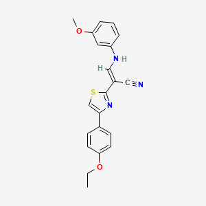 2-[4-(4-ethoxyphenyl)-1,3-thiazol-2-yl]-3-[(3-methoxyphenyl)amino]acrylonitrile