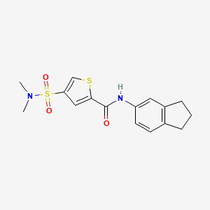 molecular formula C16H18N2O3S2 B5206630 N-(2,3-dihydro-1H-inden-5-yl)-4-[(dimethylamino)sulfonyl]-2-thiophenecarboxamide 