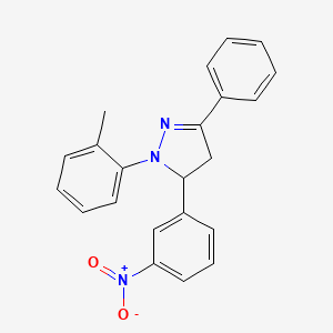 1-(2-methylphenyl)-5-(3-nitrophenyl)-3-phenyl-4,5-dihydro-1H-pyrazole