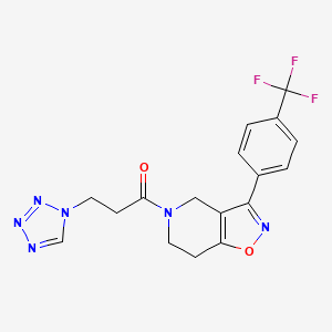 molecular formula C17H15F3N6O2 B5206650 5-[3-(1H-tetrazol-1-yl)propanoyl]-3-[4-(trifluoromethyl)phenyl]-4,5,6,7-tetrahydroisoxazolo[4,5-c]pyridine 