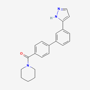 molecular formula C21H21N3O B5206656 1-{[3'-(1H-pyrazol-3-yl)-4-biphenylyl]carbonyl}piperidine 