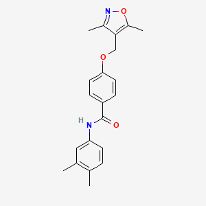 molecular formula C21H22N2O3 B5206682 4-[(3,5-dimethyl-4-isoxazolyl)methoxy]-N-(3,4-dimethylphenyl)benzamide 