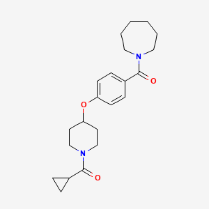 molecular formula C22H30N2O3 B5206702 1-(4-{[1-(cyclopropylcarbonyl)-4-piperidinyl]oxy}benzoyl)azepane 