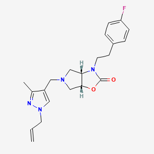 molecular formula C21H25FN4O2 B5206712 (3aS*,6aR*)-5-[(1-allyl-3-methyl-1H-pyrazol-4-yl)methyl]-3-[2-(4-fluorophenyl)ethyl]hexahydro-2H-pyrrolo[3,4-d][1,3]oxazol-2-one 
