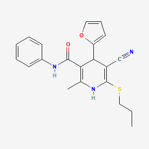 molecular formula C21H21N3O2S B5206737 5-cyano-4-(2-furyl)-2-methyl-N-phenyl-6-(propylthio)-1,4-dihydro-3-pyridinecarboxamide 
