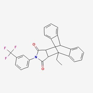 molecular formula C27H20F3NO2 B5206748 1-ethyl-17-[3-(trifluoromethyl)phenyl]-17-azapentacyclo[6.6.5.0~2,7~.0~9,14~.0~15,19~]nonadeca-2,4,6,9,11,13-hexaene-16,18-dione 